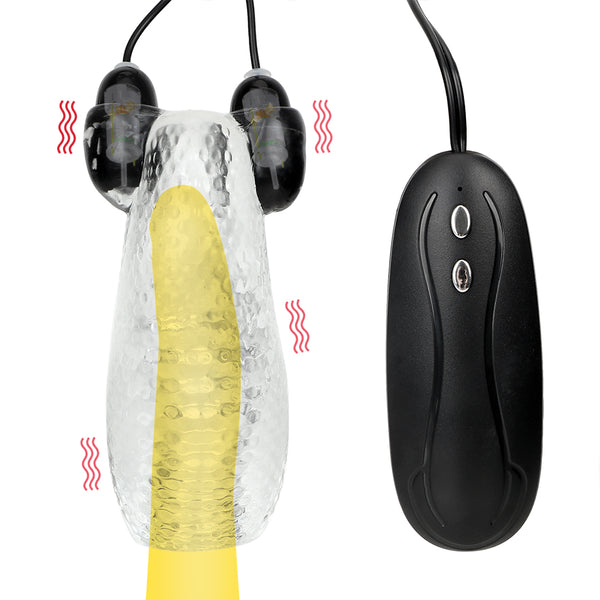 Glans Penis Massage Time Delay Trainer Penis Vibrator Cock Ring 12 Speed Male Masturbator for Men