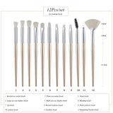 12pcs Makeup Brushes Set Professional Eye Shadow Eyeliner Eyelash Eyebrow Mascara Make Up Brush Set Tools Kit