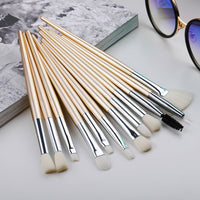 12pcs Makeup Brushes Set Professional Eye Shadow Eyeliner Eyelash Eyebrow Mascara Make Up Brush Set Tools Kit