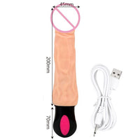 12 Mode Heating Flexible Soft Silicone Realistic Dildo Vibrator Vagina Massager Bendable for Woman