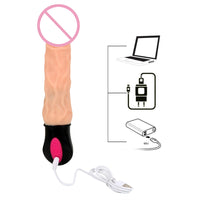 12 Mode Heating Flexible Soft Silicone Realistic Dildo Vibrator Vagina Massager Bendable for Woman