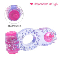 Vibrator Penis Ring Silicone Cock Ring Clitoris Stimulator Penis Extender for Men Dual Pleasure Adults Products