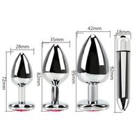 Stainless Steel Anal Plug Bullet Vibrators Masturbation for Men Butt Plug Vibrators Prostate Massager