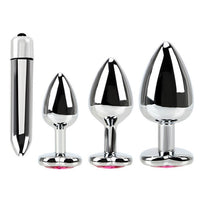 Stainless Steel Anal Plug Bullet Vibrators Masturbation for Men Butt Plug Vibrators Prostate Massager