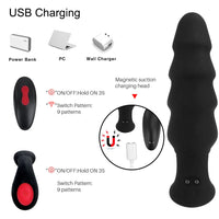 9 Speed Male Prostate Massager for Adult Vibrating Butt Plug Anal Beads Anal Vibrator Anal Plug Wireless Remote