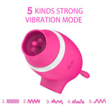 5 Frequency ClitVagina Stimulator Nipple Sucking Vibrator Masturbator Sex Oral Licking for Women Silicone