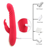 Clitoris Stimulator Rotation Beads Telescopic Rabbit Vibrator Dildo Vibrator G-spot Massage Tongue Licking Heating