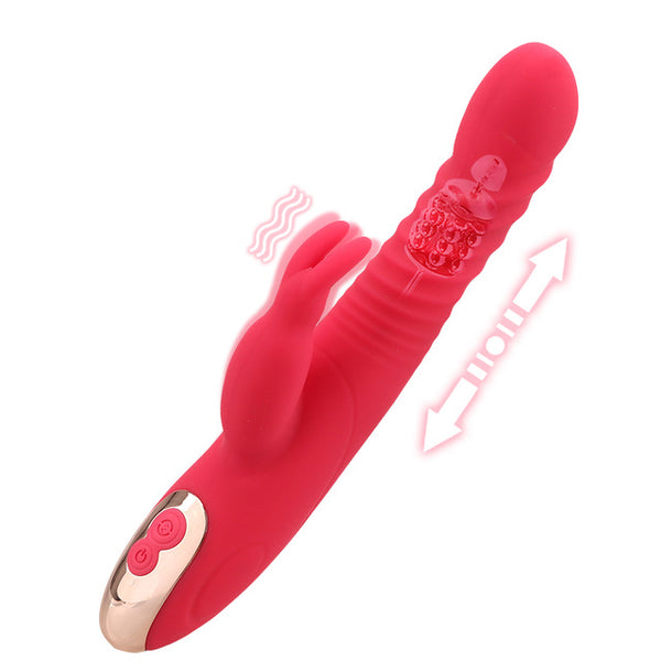 Clitoris Stimulator Rotation Beads Telescopic Rabbit Vibrator Dildo Vibrator G-spot Massage Tongue Licking Heating