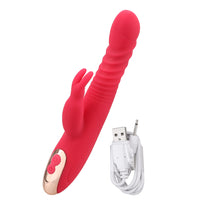 Clitoris Stimulator Rotation Beads Telescopic Rabbit Vibrator Dildo Vibrator G-spot Massage Tongue Licking Heating