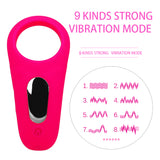OLO Vibrating Cock Ring Penis Ring Clit Stimulator Delay Ejaculation Clitoris Stimulator 9 Speed Sex Toys for Men Couple