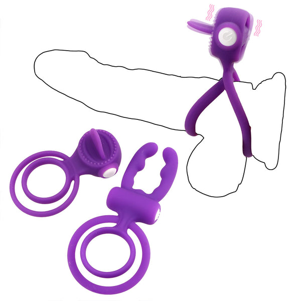 Cock Ring Dual Pleasure Penis Ring Penis Vibrator Vibrating Ring Tongue Licking for Men Male Clit Stimulator