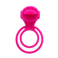 Cock Ring Dual Pleasure Penis Ring Penis Vibrator Vibrating Ring Tongue Licking for Men Male Clit Stimulator