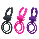 Cock Ring Dual Pleasure Penis Ring Penis Vibrator Vibrating Ring Tongue Licking for Men Male Clit Stimulator