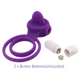 Cock Ring Dual Pleasure Penis Ring Penis Vibrator Vibrating Ring Tongue Licking for Men Male Clit Stimulator