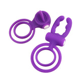 Cock Ring Dual Pleasure Penis Ring Penis Vibrator Vibrating Ring Tongue Licking for Men Male Clit Stimulator