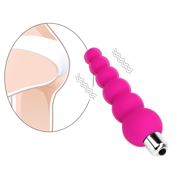 Single Frequency Silicone for Women Men Gourd Anal Bead Vibrator Butt Plug Prostate Massager Anal Plug Masturbation