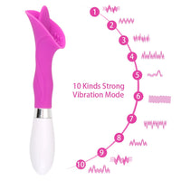 10 Vibration Modes Vibrating Tongue Vibrator Clitoris Stimulator Vagina Oral Licking for Women Tongue-shaped Sex Toys