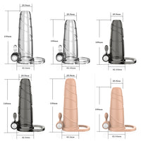 With Bullet Vibrator Cock Ring Enlargement Penis Extender Solid Head Extend Penis Sleeve for Man