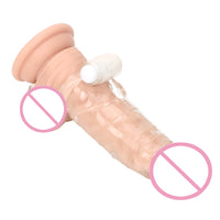 With Bullet Vibrator Cock Ring Enlargement Penis Extender Solid Head Extend Penis Sleeve for Man