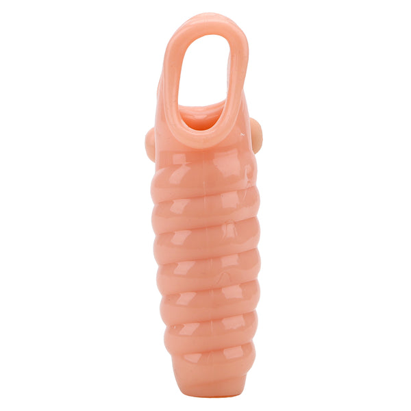 OLO Erotic Vibrating Sleeve Penis Enlargement Rings Adult Products Reusable Dildo Extender Sex Toys for Men