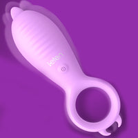 10 Frequency Penis Ring Vibrator Silicone Tongue Licking Vibrator Clitoris Stimulator for Woman Men Couple