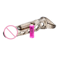 Penis Extender Reusable Dildo Massager with Bullet Vibrator Male Vibrator Penis Sleeve Cock Rings for Man