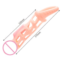 Penis Extender Reusable Dildo Massager with Bullet Vibrator Male Vibrator Penis Sleeve Cock Rings for Man