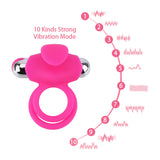 Delay Ejaculation Vibrating Penis Rings Vibrators Cock Ring for Men Clitoris Stimulate 10 Speed
