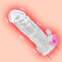 Delayed Ejaculation Reusable Condom Penis Rings for Men G-spot Cock Sleeve Penis Sleeve Vibrator Adults Products