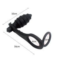 Dual Cock Ring G-spot Prostata Massager Vibrator for Men Silicone Anal Dildo Vibrator Butt Plug