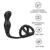 Anal Vibrator with Penis Ring 12 Speed Dildo Butt Plug Delayed Ejaculation Prostate Massager for Men