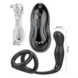 Anal Vibrator with Penis Ring 12 Speed Dildo Butt Plug Delayed Ejaculation Prostate Massager for Men