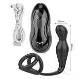 Anal Vibrator with Penis Ring 12 Speed Dildo Butt Plug Delayed Ejaculation Prostate Massager for Men