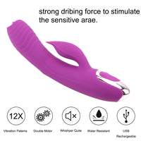 Dildo AV Vibrator Masturbation Nipple G Spot Clitoris Vagina Stimulate for Women Double Motor Tongue Licking