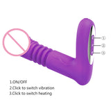 Anal Vibrators Heating Rod 12 Speed for woman Telescopic Dildo G spot Remote Control Anal Vaginal Massage