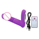 Anal Vibrators Heating Rod 12 Speed for woman Telescopic Dildo G spot Remote Control Anal Vaginal Massage