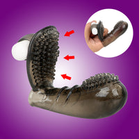 Finger Sleeve Vibrator G-Spot Massage Masturbator Clitoris Stimulate TPE for Women
