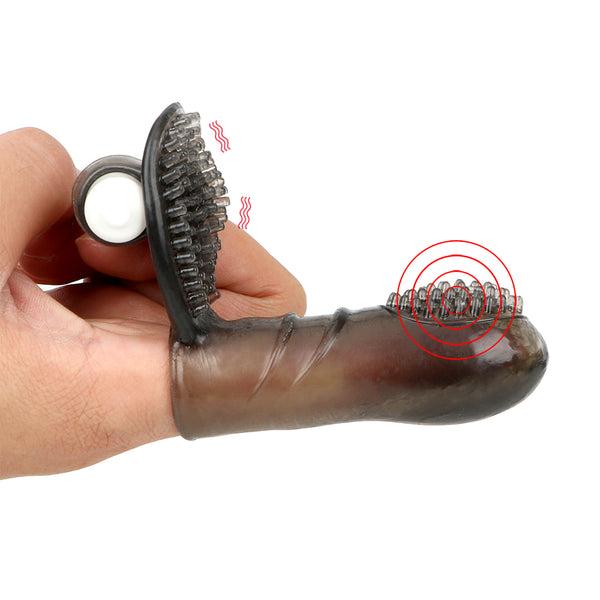 Finger Sleeve Vibrator G-Spot Massage Masturbator Clitoris Stimulate TPE for Women