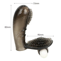 Finger Sleeve Vibrator G-Spot Massage Masturbator Clitoris Stimulate TPE for Women