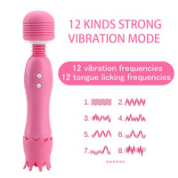 G Spot Massager Tongue Licking Clit Nipple Vibrators Clitoris Stimulator Powerful Magic Wand AV Vibrator for Women
