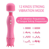 G Spot Massager Tongue Licking Clit Nipple Vibrators Clitoris Stimulator Powerful Magic Wand AV Vibrator for Women