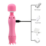 G Spot Massager Tongue Licking Clit Nipple Vibrators Clitoris Stimulator Powerful Magic Wand AV Vibrator for Women