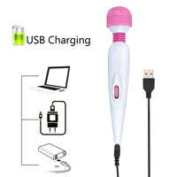 Clitoris Stimulator Adjustable Speed G-spot Massager AV Vibrators Powerful Magic Wand USB Charging for Women