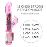 Clitoris Stimulator G-Spot Massager Multi-Speed Dual Vibration Dolphin Dildo Vibrator for Women