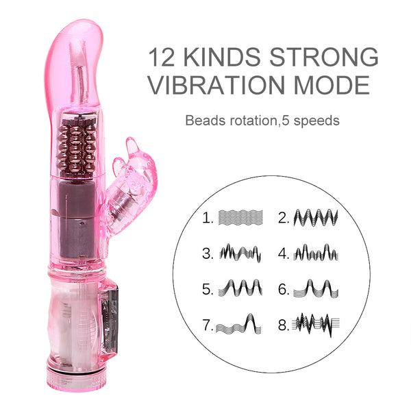 Clitoris Stimulator G-Spot Massager Multi-Speed Dual Vibration Dolphin Dildo Vibrator for Women