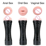OLO Voice Aircraft Cup Masturbation Male Masturbator Cup Electric Vibrating Sex Toys for Men Soft Vagina Realistic Pussy