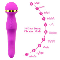 Magic Wand Masturbator G Spot Vibrating Massage Heating Dual Vibrator for Woman Powerful AV Vibrator