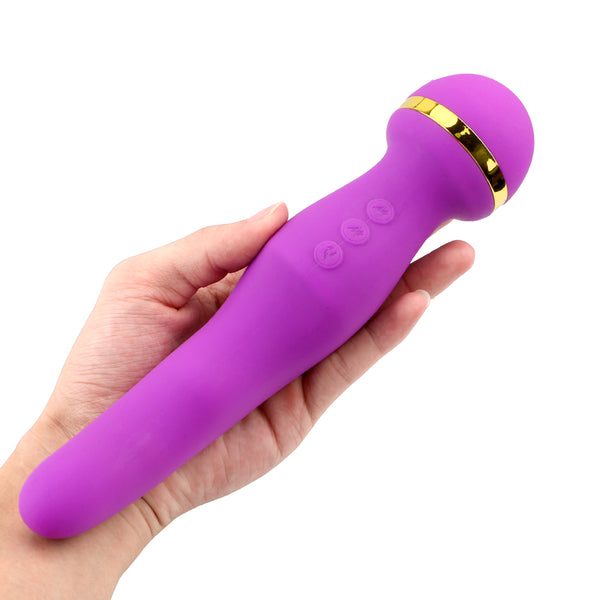 Magic Wand Masturbator G Spot Vibrating Massage Heating Dual Vibrator for Woman Powerful AV Vibrator