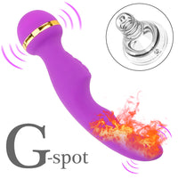 Magic Wand Masturbator G Spot Vibrating Massage Heating Dual Vibrator for Woman Powerful AV Vibrator