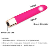 16 Speeds Mini Bullet Vibrator Lipstick Vibrator Clitoris G-Spot Vaginal Stimulation Finger Vibrador Massager Vibrating